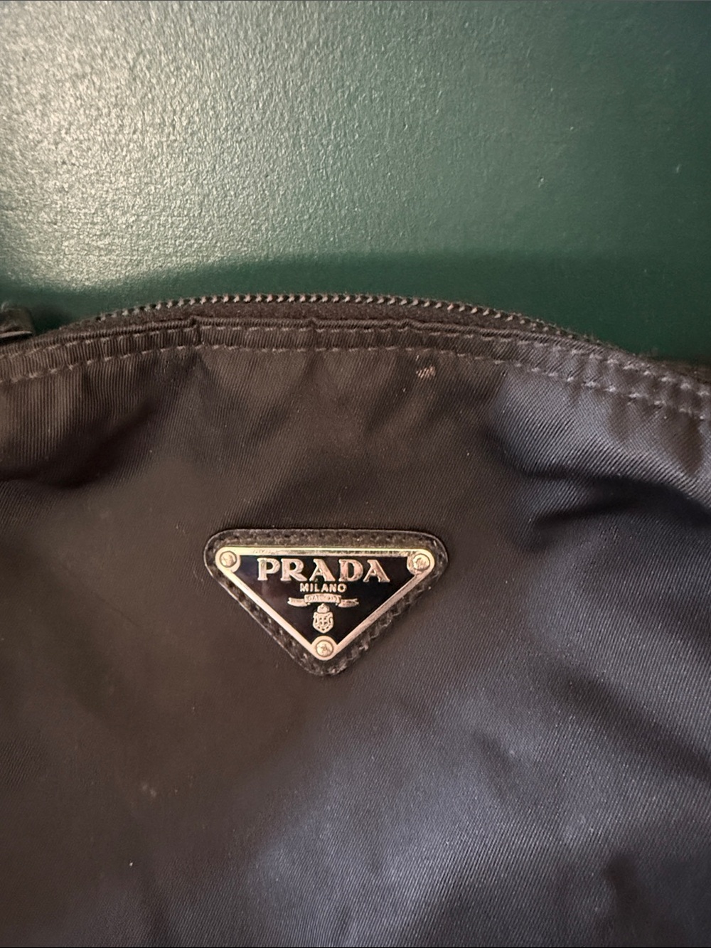 Vintage Prada Tessuto Black Nylon Hobo Shoulder Bag + Dust Bag - Picture 2 of 4